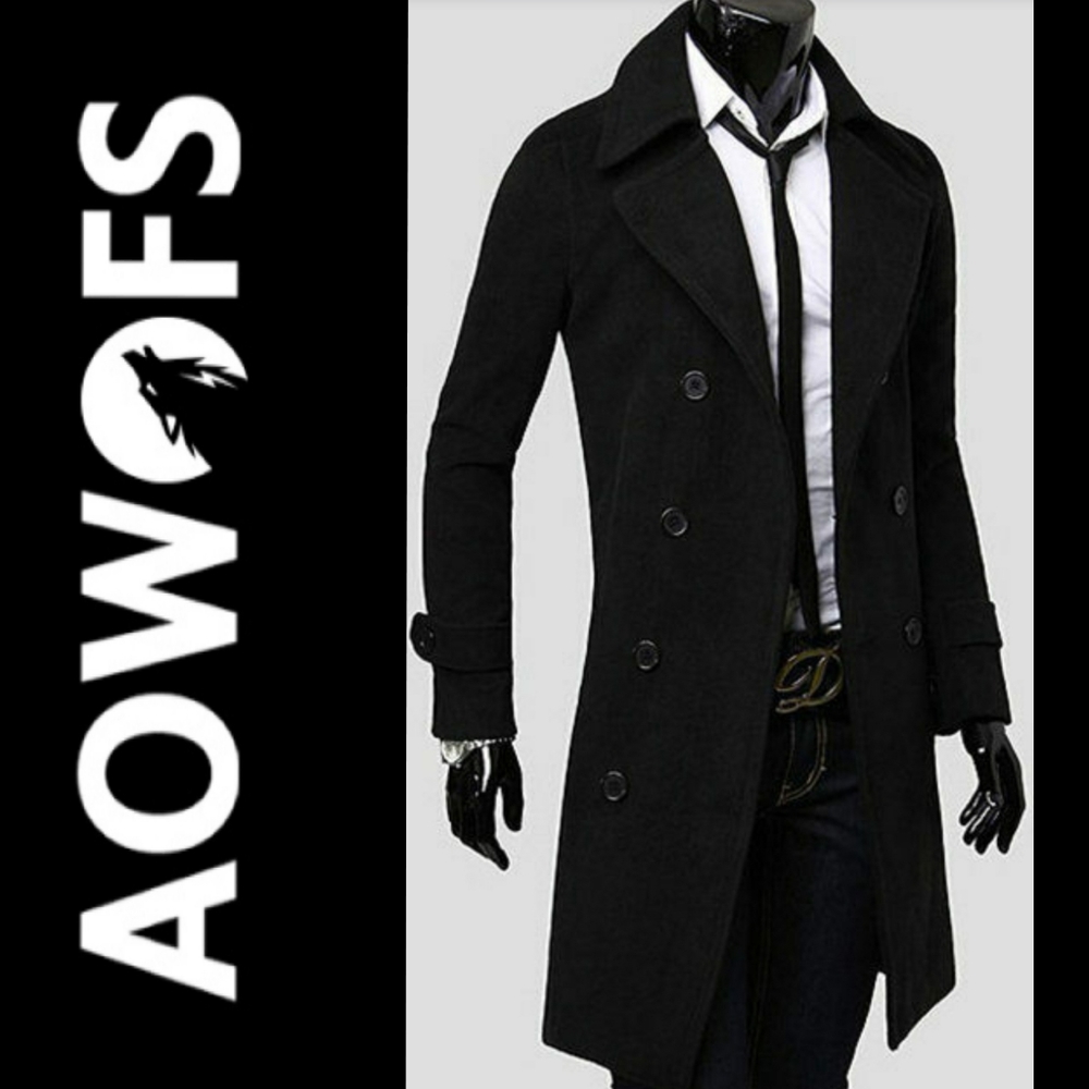Woolen Mid-Long Modern Tailored Slim Fit Pea Coat